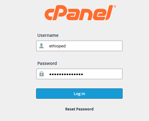 Cpanel login page