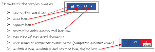 title bar of Microsoft word