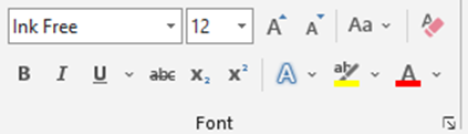 font of Microsoft word