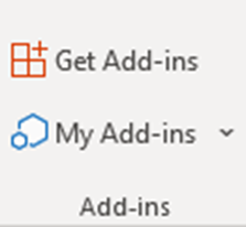 Add-ins option box of power point.