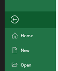 Back option of Microsoft excel application.