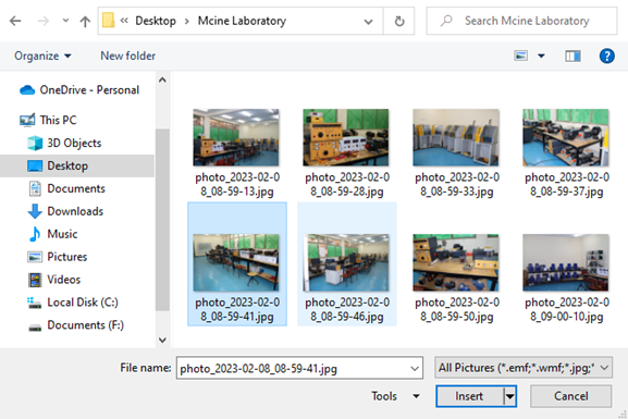 Select the picture to be inserted in power point.