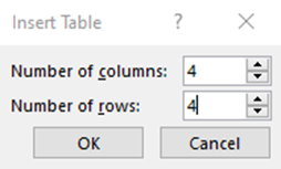 set width and height of table in power point