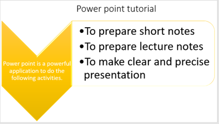 Example of smart art in power point document.