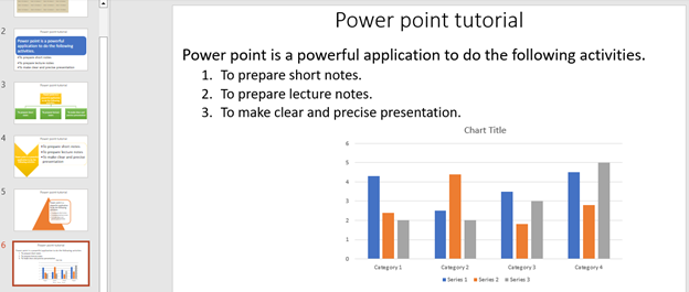 Example of chart in power point.