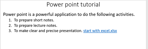 Example of inserting links in power point.