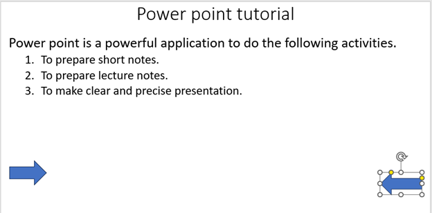 Action links in power point.