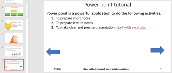 Result of footer setting.