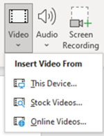 Media file selection option of power point.