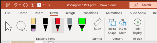 Shape drawing tool of Power point
