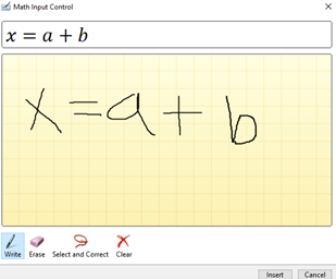 write costume mathematical equation