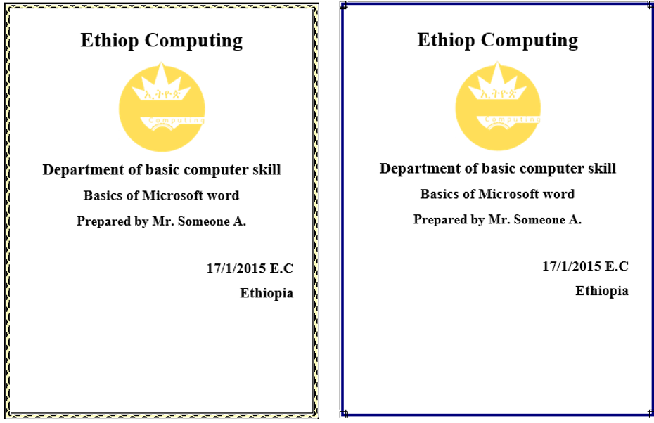 Example of Page boarder.