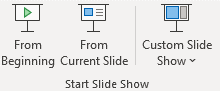 Slide show start up option.
