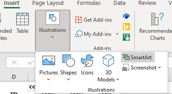Smart art option of MS excel.