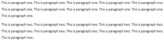 Relaxed spacing of Microsoft word document.