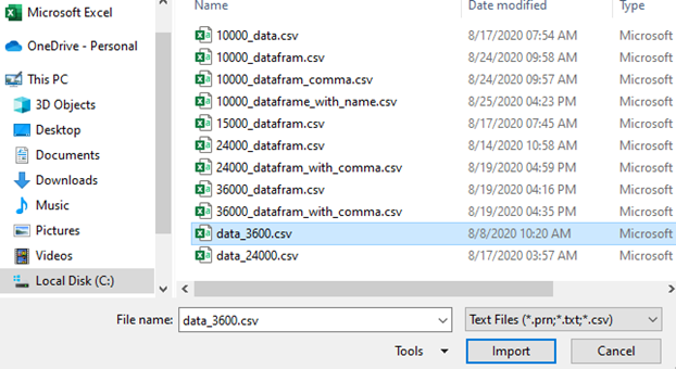 transform data from text to CSV