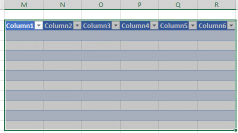 columns in table