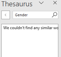 Result of thesaurus