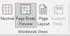 Workbook view option of MS excel.