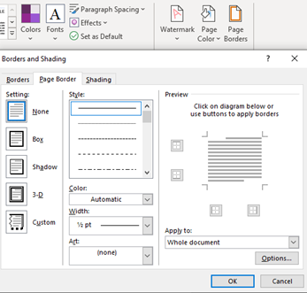 Page broader option of Microsoft word.