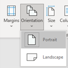 Orientation option of Microsoft word document.