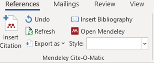 Reference option of Microsoft word.