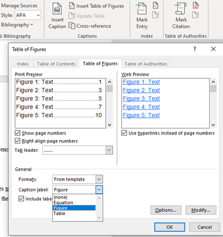Reference and caption in Microsoft word document - Ethiop Site